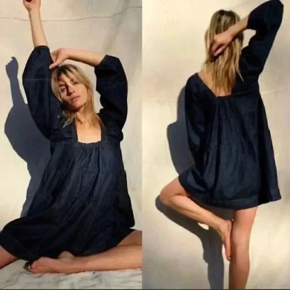 Free People This is Everything Denim Mini Dress